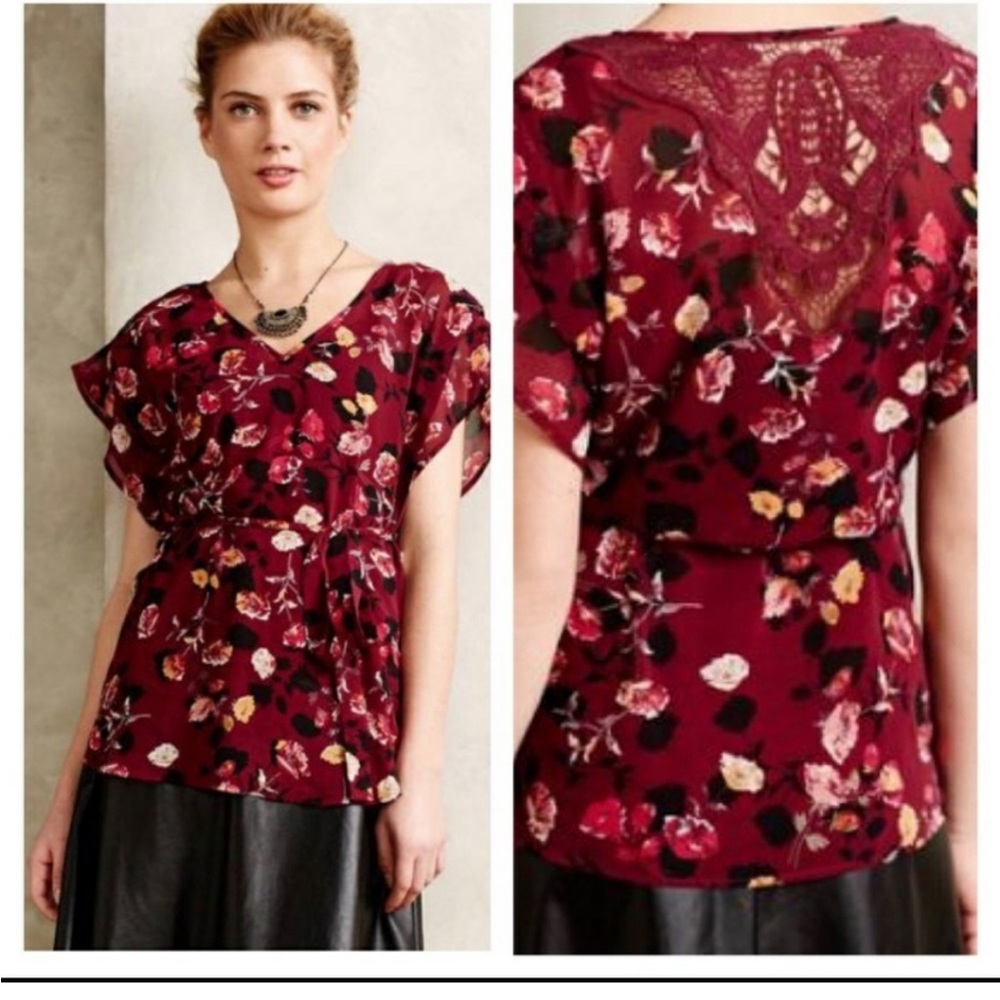 Anthropologie Meadow Rue floral blouse